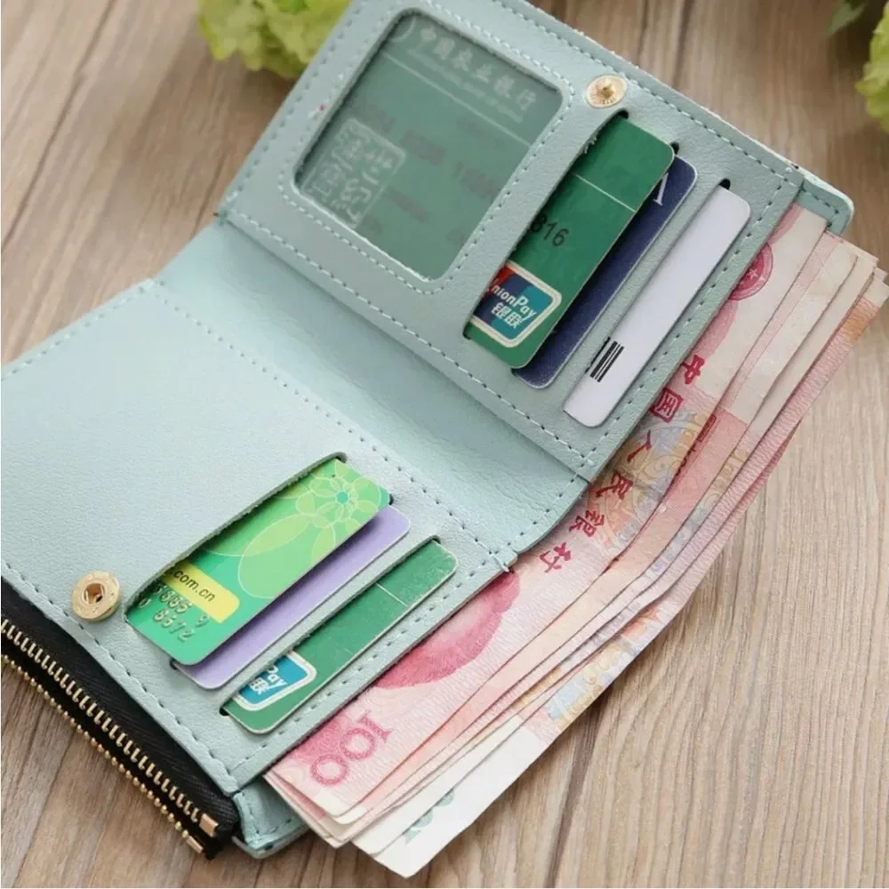 Women Ladies Small Leather Bifold Wallet ID Card Holder Purse Clutch Handbag